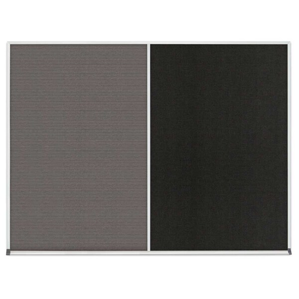 Double Door Radius Corkboard, 60"x36", Bla